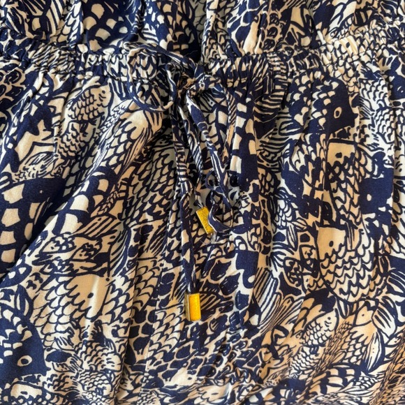 Lilly Pulitzer Women's strapless summer jumpsuit with drawstring waist. Size XL - Picture 7 of 7